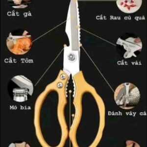 Kéo nhà bếp đa năng (cán vàng)